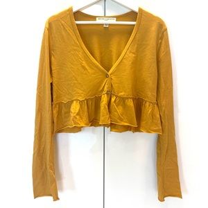 Urban outfitters yellow long sleeve crop top